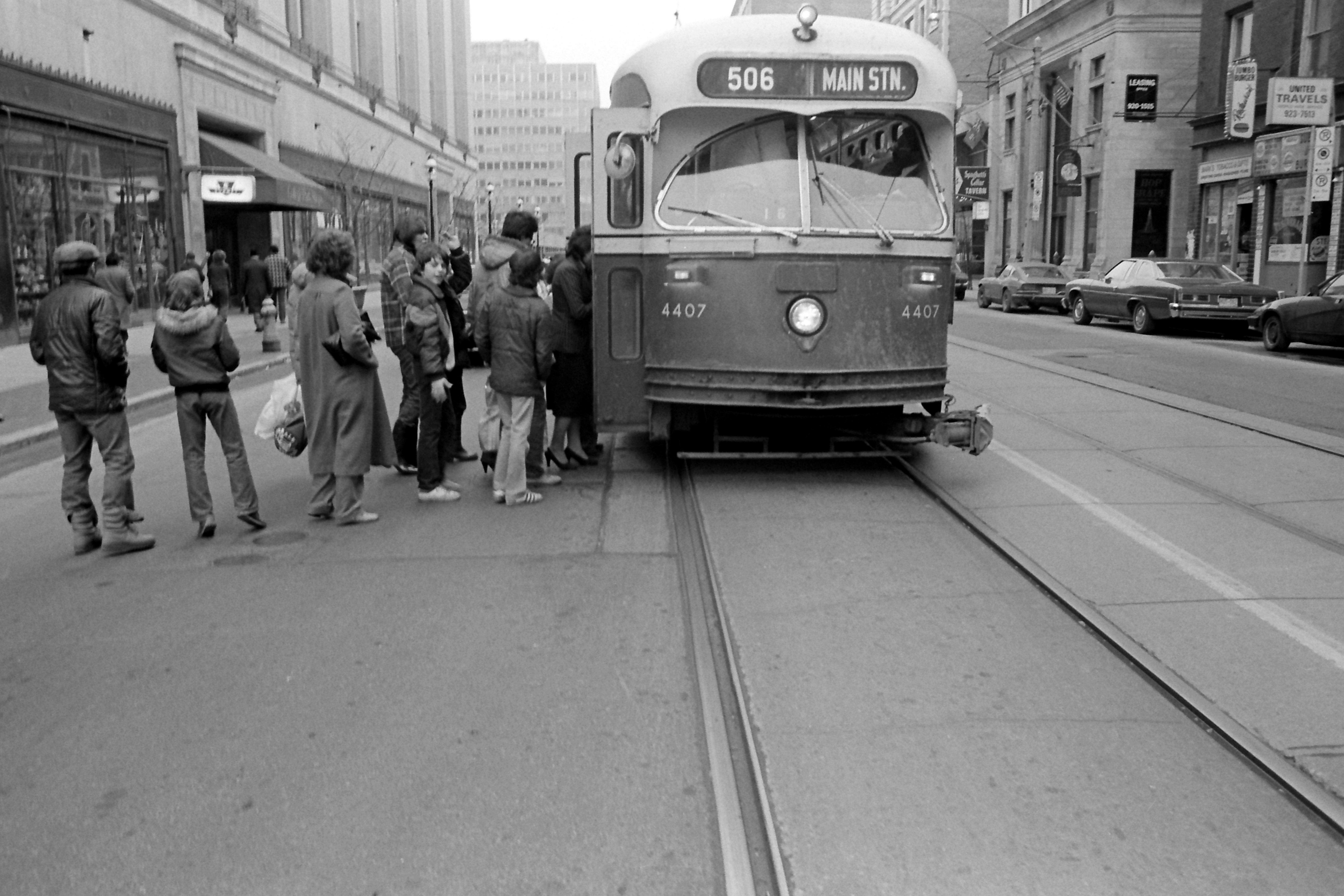 TTC Streetcar, College and Yonge, Toronto, 1981
